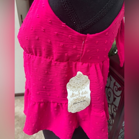 ALTAR’D STATE PINK BABY DOLL RUFFLE CUT-OUT TIE BACK BEACH CROP TOP SZ XS NWT - Picture 4 of 8